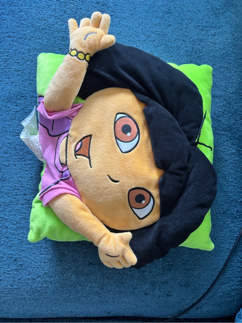 Dora Plush Pillow – Black Hair, Pink Outfit